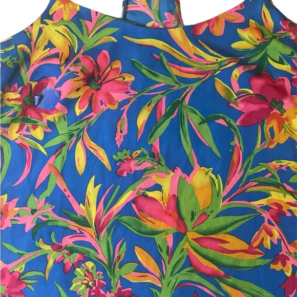 J. CREW Floral Top Racer Back Tank Floral Sz 0 woman’s Shirt Tropical Vacation - Picture 3 of 3